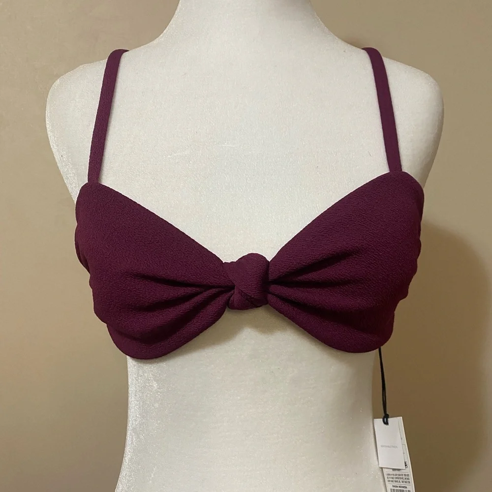 Shade & Shore Bikini Top NWT swimwear women’s juniors small wine burgundy